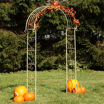 cream garden arch
