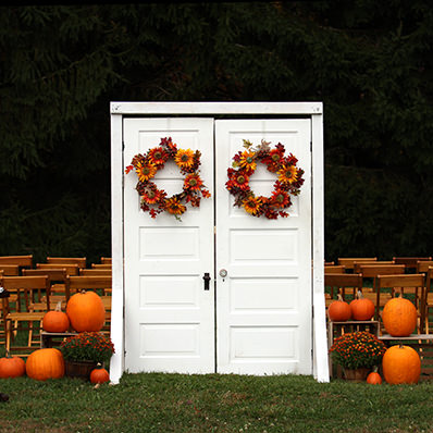 vintage wooden wedding double doors