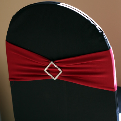 red spandex chair band