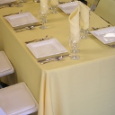 Tableclothes, Skirts, Linen Overlays, Napkins, Runners, Chair Covers, Sashes, and most fabric rentals