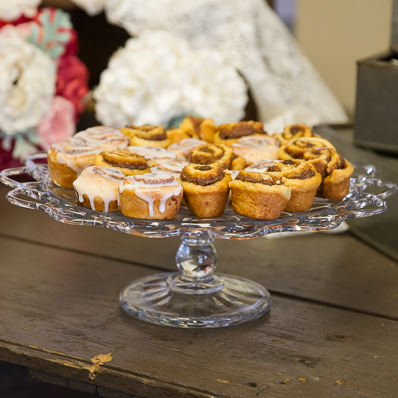 vintage glass cake stand