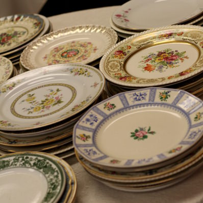 mismatched wedding plates
